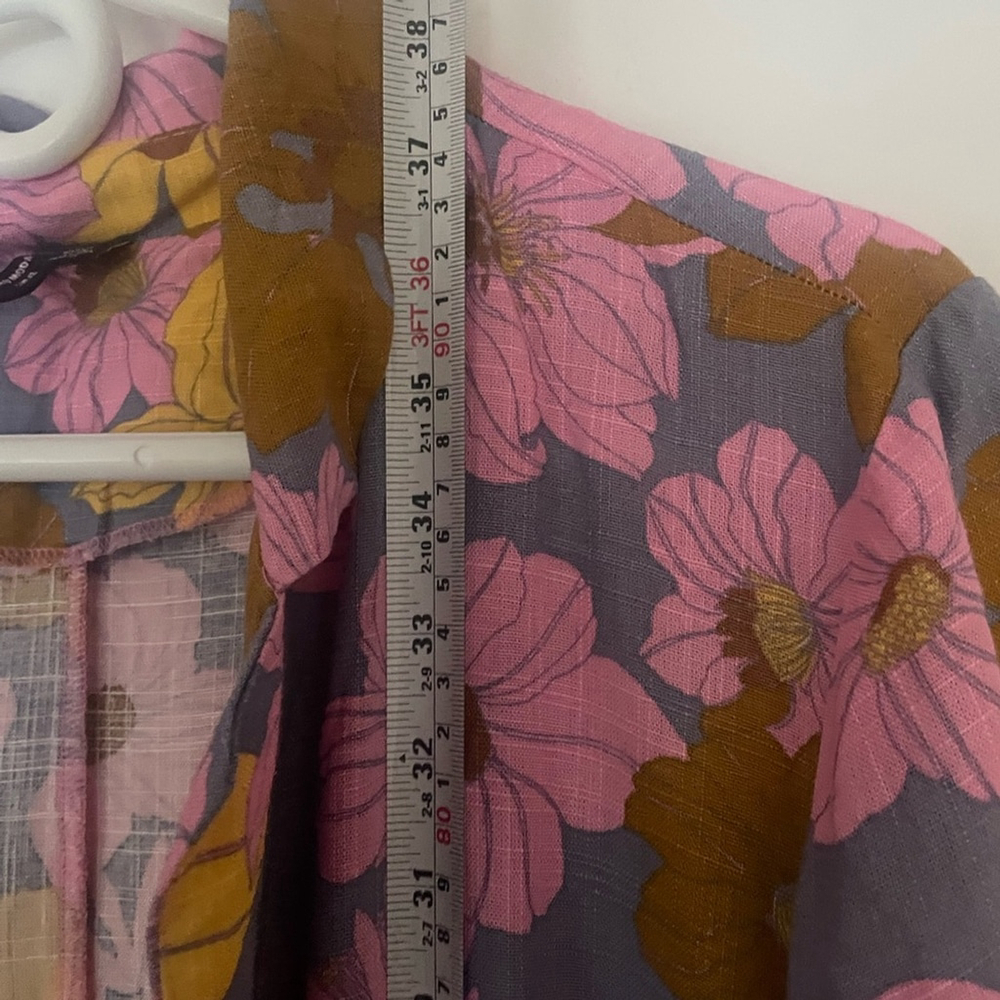 Vero Moda Pink and Yellow Floral Blazer linen blend 14 - Picture 5 of 7